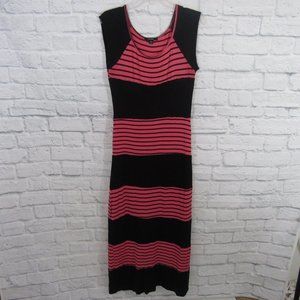 Espresso Pink and Black Striped Maxi Dress Size M